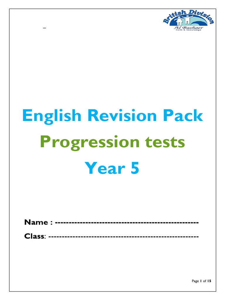 Year 5 English Revision Pack | PDF