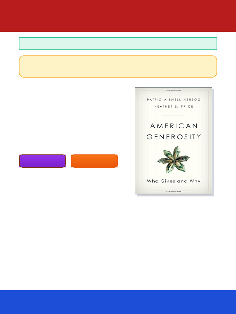 American Generosity Who Gives and Why 1st Edition Herzog Ebook Basic ...
