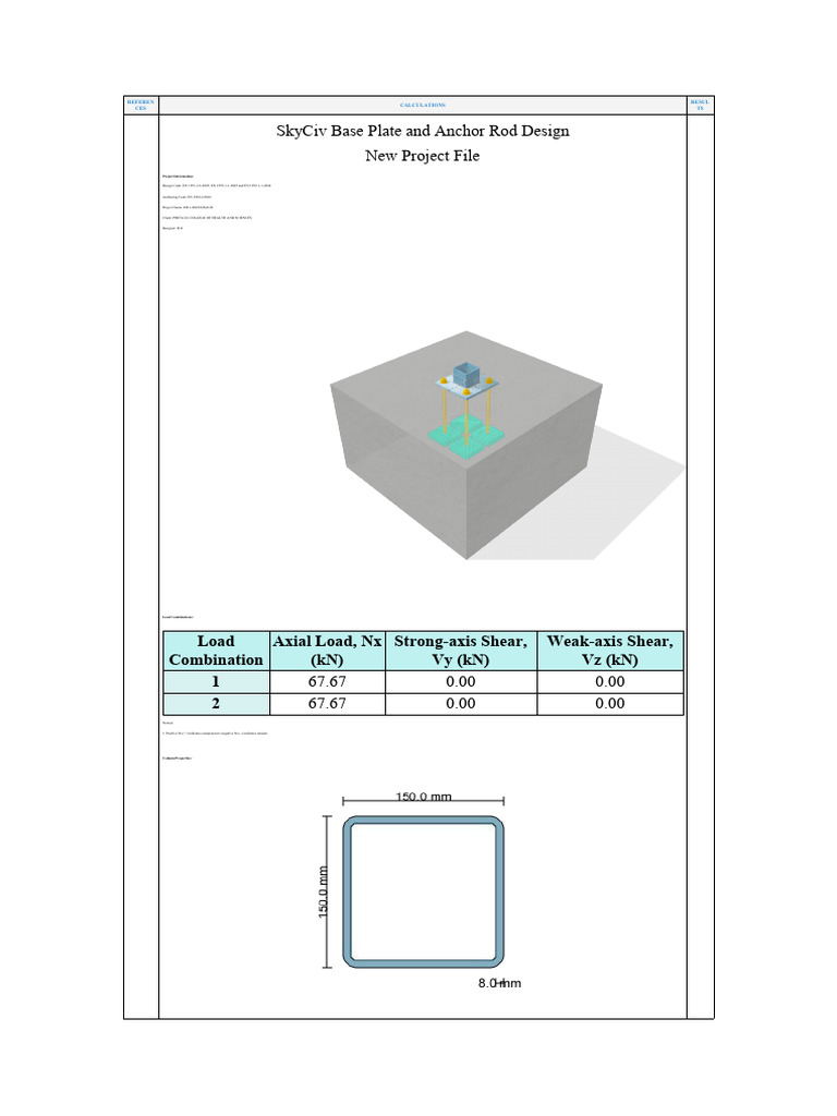 SkyCiv Base Plate Design Report | PDF | Strength Of Materials ...