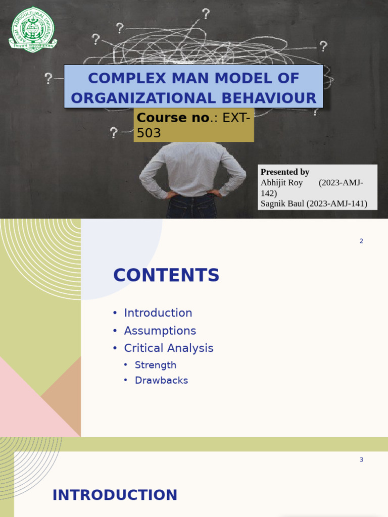 Complex Man Model of Organizational Behaviour | PDF | Behavior | Complexity