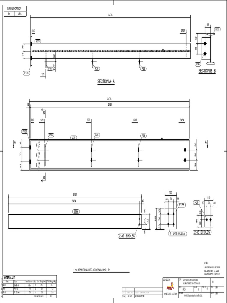 Tekla Structures Fabrication Drawings | PDF