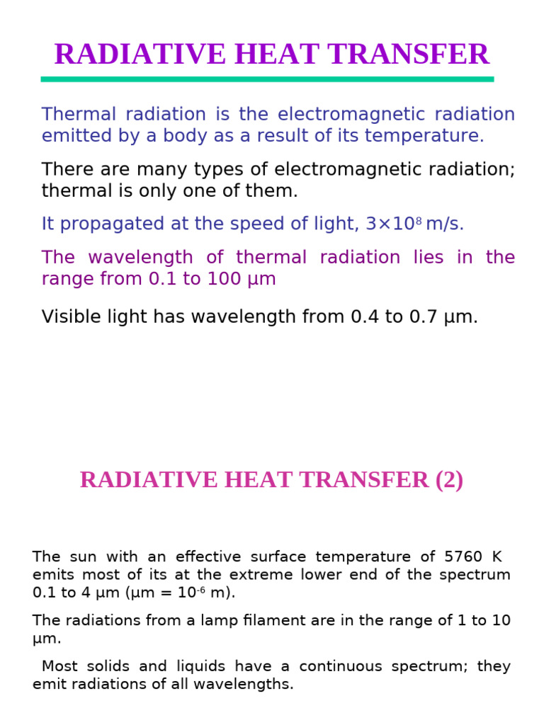 Understanding Radiative Heat Transfer | PDF | Electromagnetic Spectrum ...