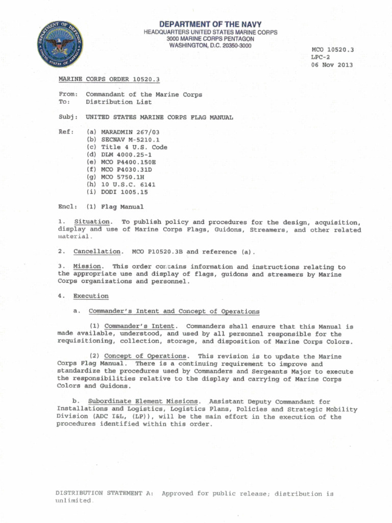 Marine Corps Flag Manual Overview | PDF | United States Marine Corps ...