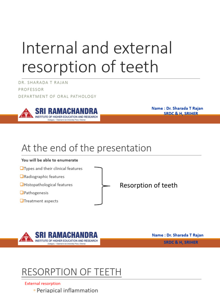 Types and Treatment of Tooth Resorption | PDF | Human Tooth | Tooth
