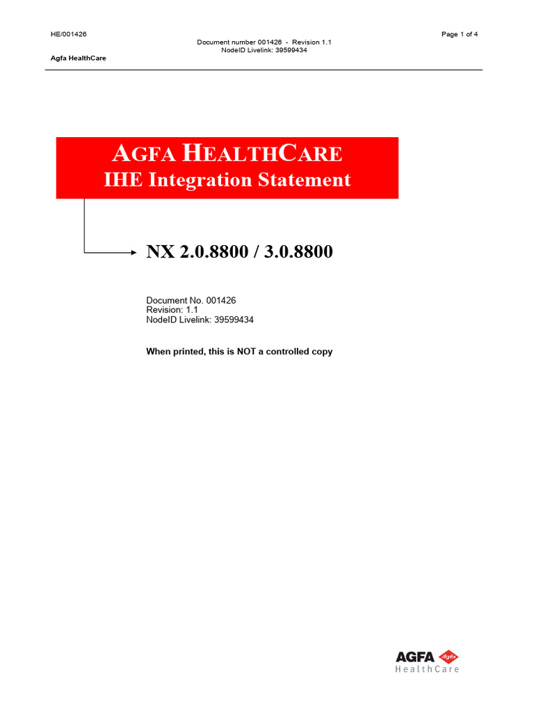 001426_NX_2.0.8800-3.0.8800_IHE_Integration_Statement | PDF | Computing ...