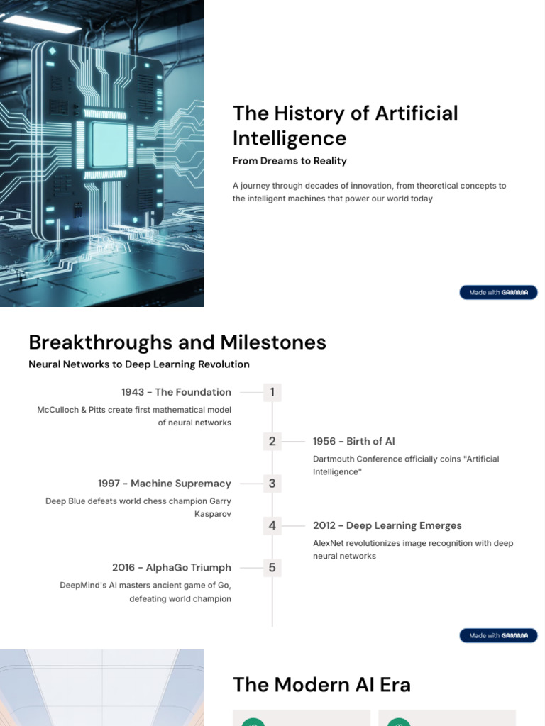 History of AI: Key Milestones & Future | PDF