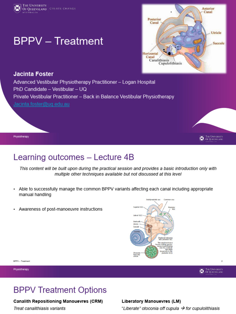 L11 - BPPV Assessment & Treatment - Part 2 (1 Slide, Colour) | PDF ...