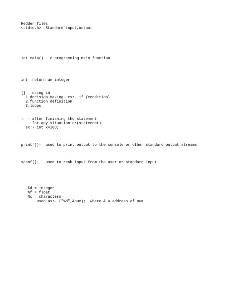 Basic's in C | PDF