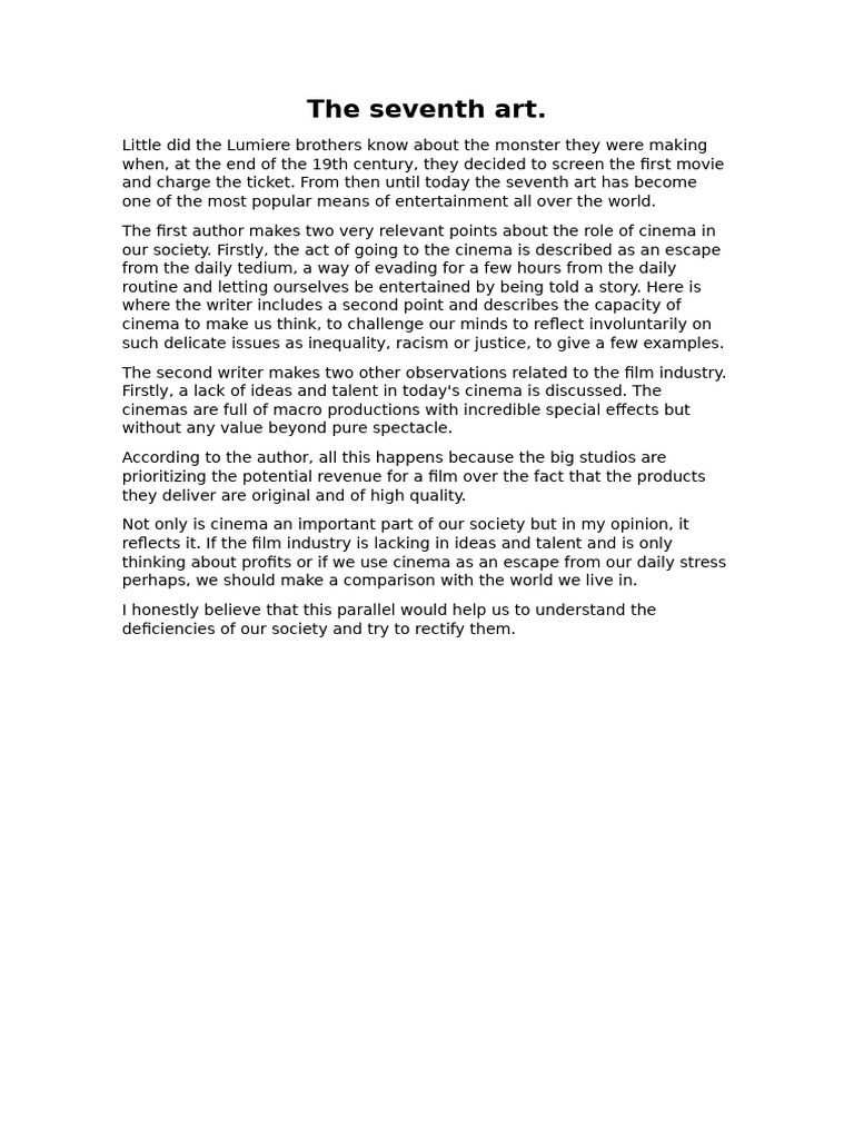 The Role of Cinema in Society Today | PDF