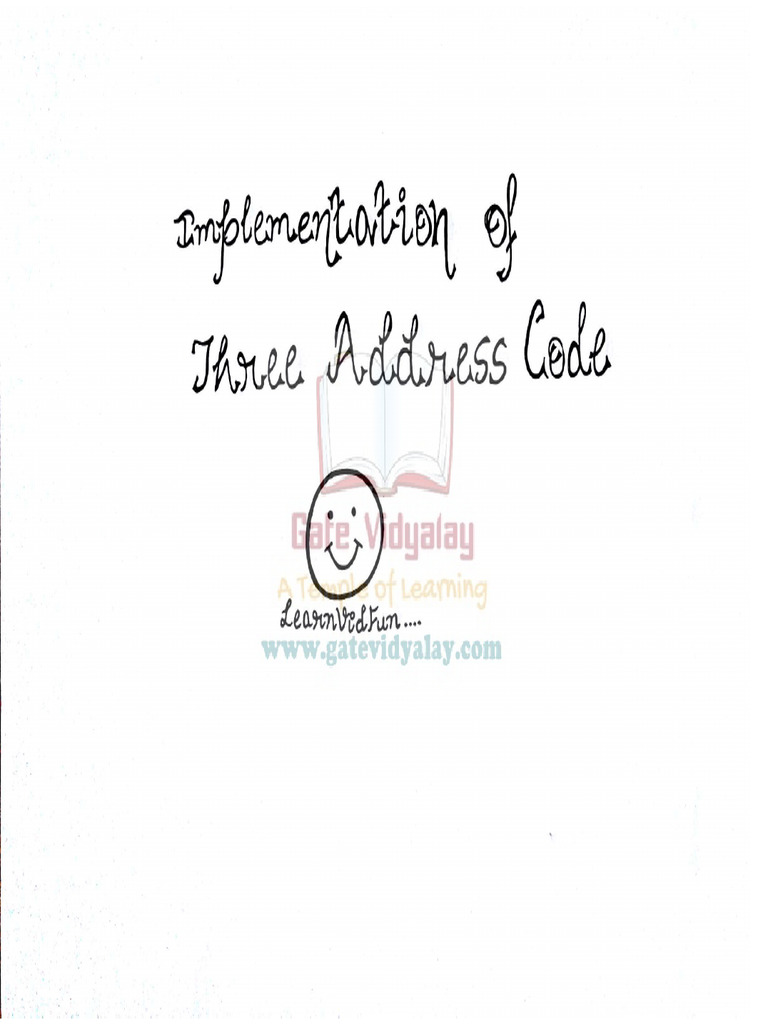 Lecture 11.4 - Implementation of 3 Address Code | PDF