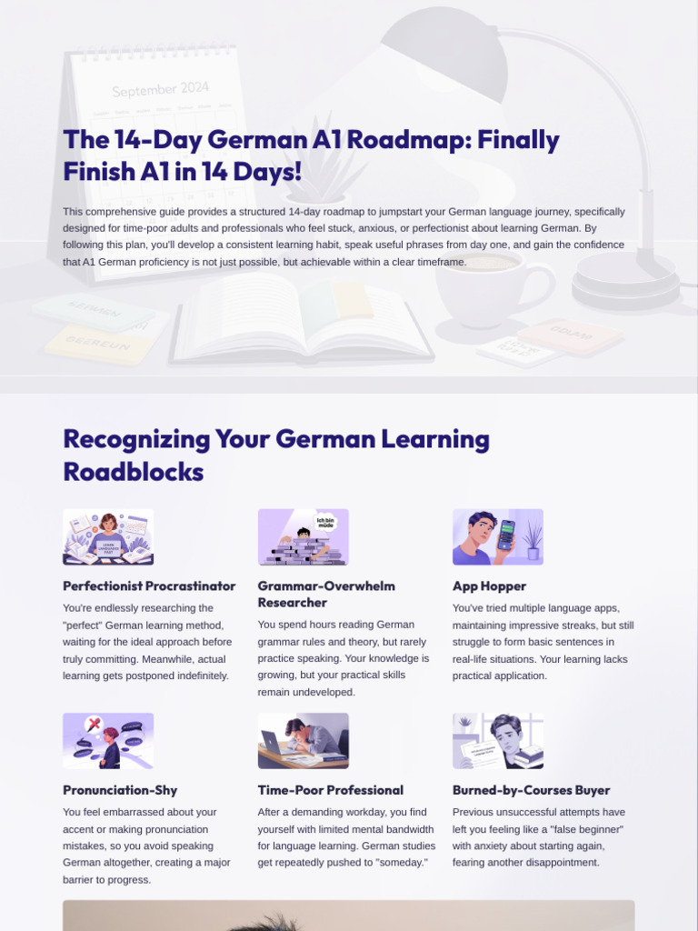 14-Day A1 German Learning Plan | PDF | Learning | Cognition
