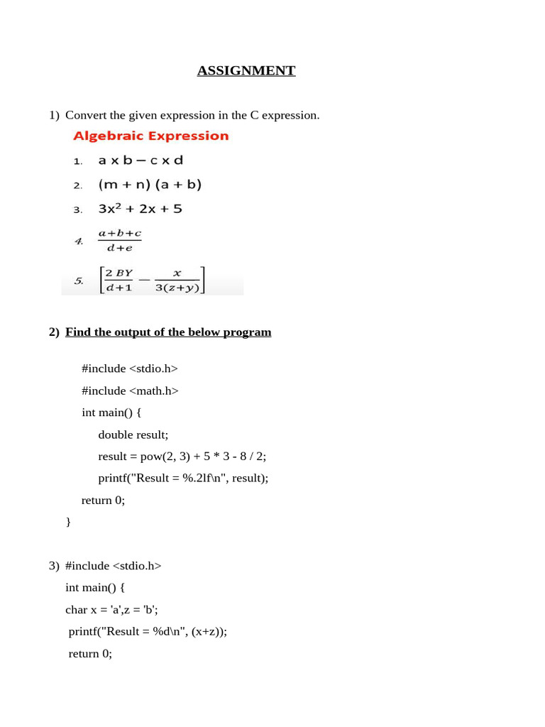Assignment | PDF | Source Code | Software