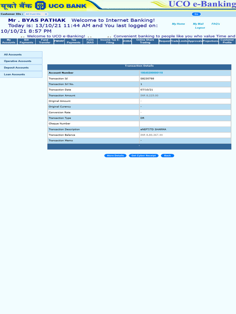 Transaction Details 2 | PDF | Online Banking | Banks & Banking