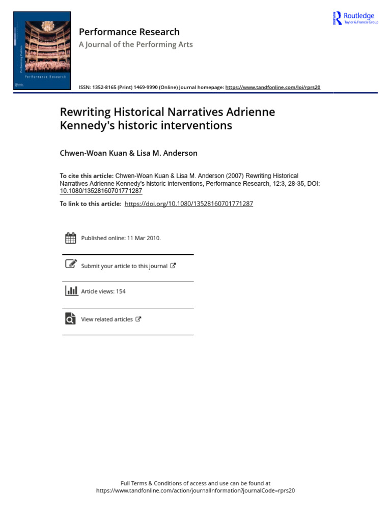 Kuan, Chewn-Woan Kuan. Rewriting Historical Narratives Adrienne Kennedy ...