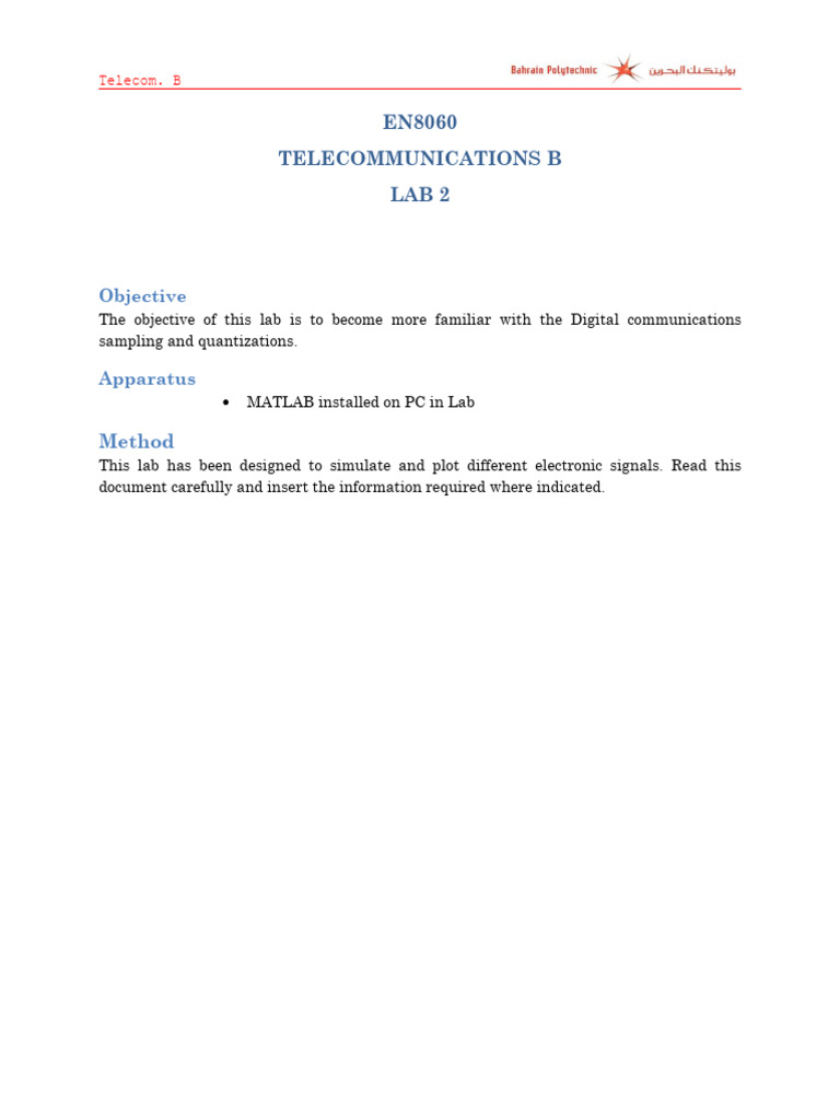 EN8060_lab2 | PDF | Telecommunications | Information And Communications ...