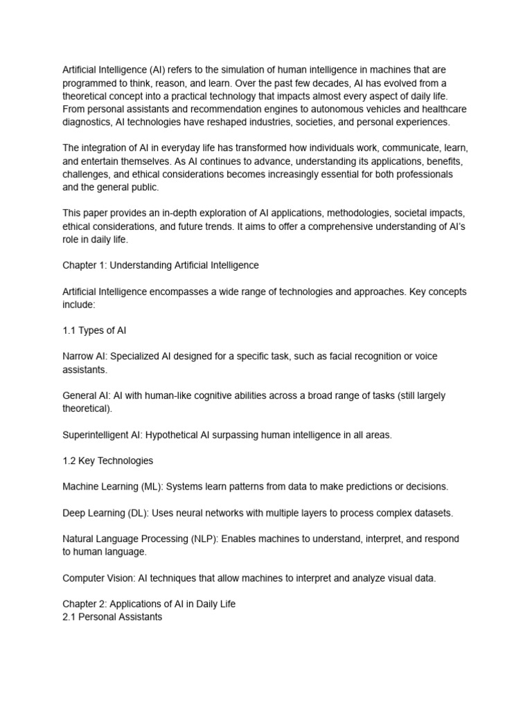Exploring AI's Impact on Daily Life | PDF | Artificial Intelligence ...