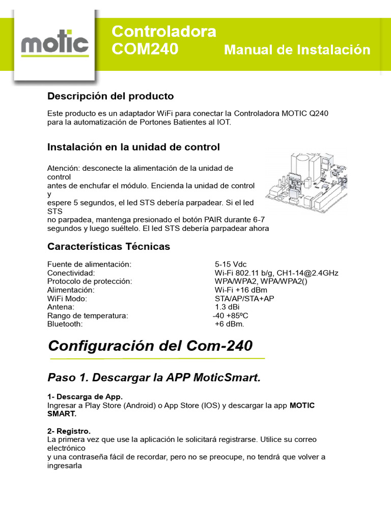 2 - Manual Modulo WiFi Q240 | PDF | Wifi | Aplicación movil