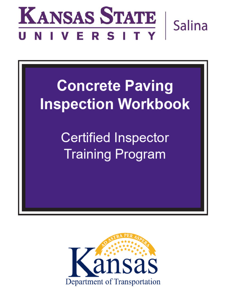 Concrete Paving Inspection Workbook | PDF | Concrete | Road Surface