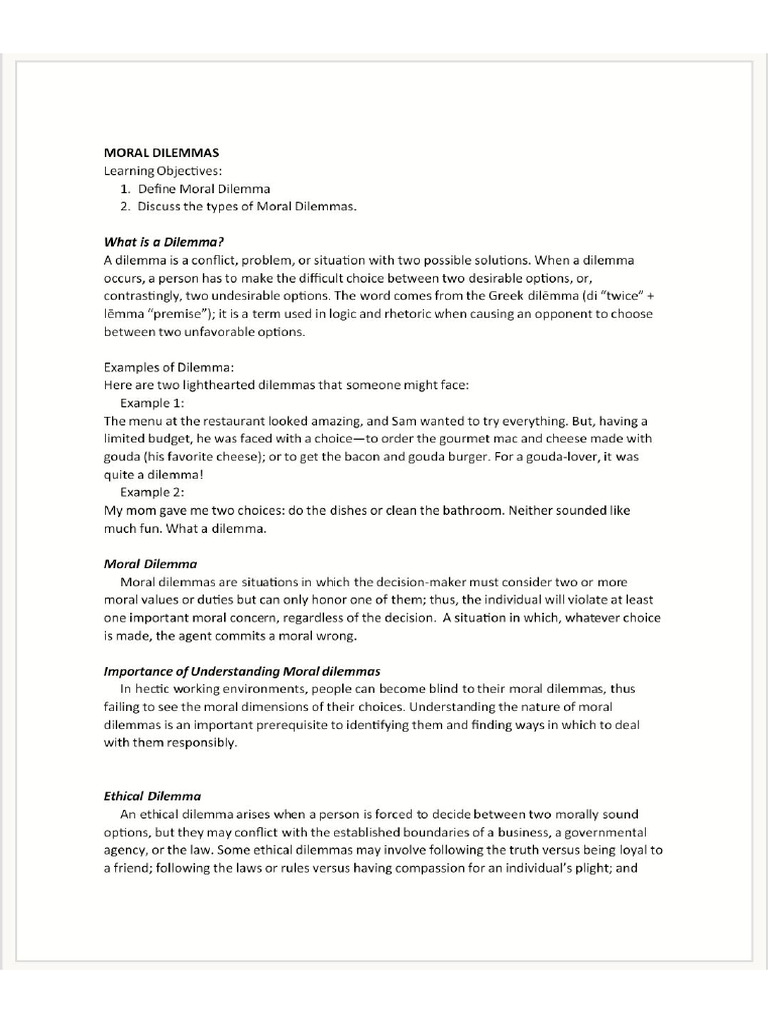 CHAPTER 4 Moral Dilemma PDF
