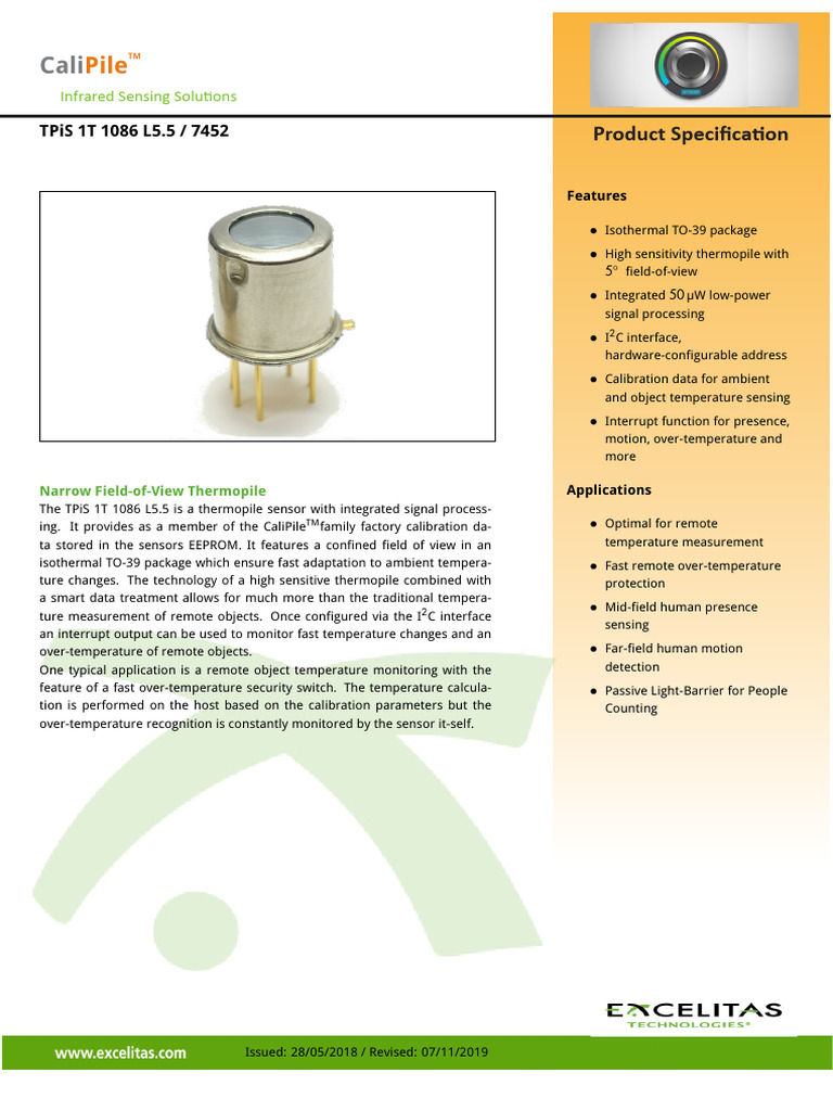IR PSPEC TPiS 1T 1086 L5.5 7452 23.11.2018 Datasheet | PDF | Sensor ...