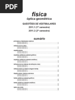 Física - Óptica Geométrica Questões de Vestibular 2011
