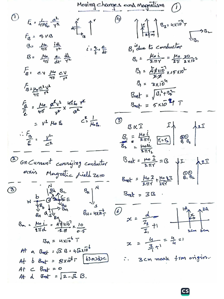 Moving Charges and Magnetism Level 2 | PDF