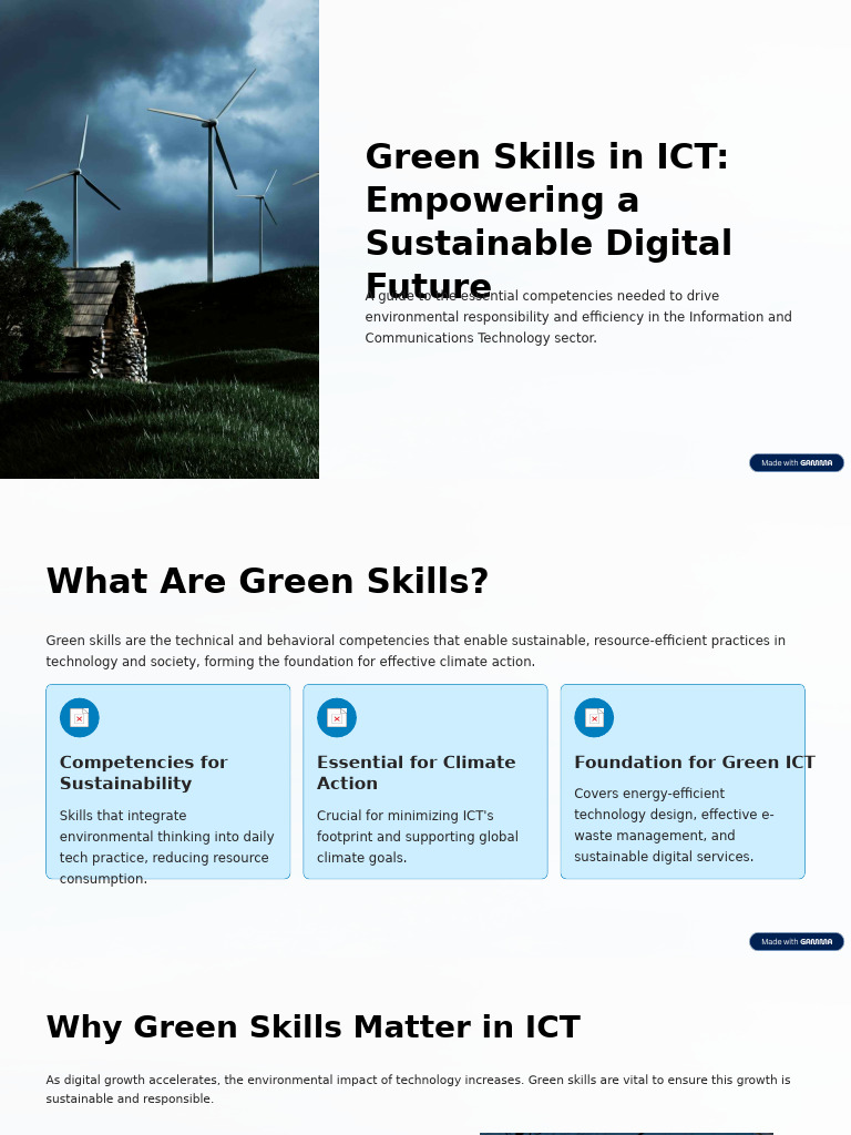 Green Skills in ICT Empowering A Sustainable Digital Future | PDF ...