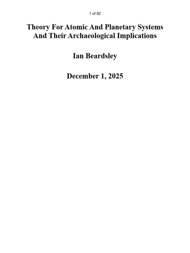 Theory For Atomic and Planetary Systems and Their Archaeological ...