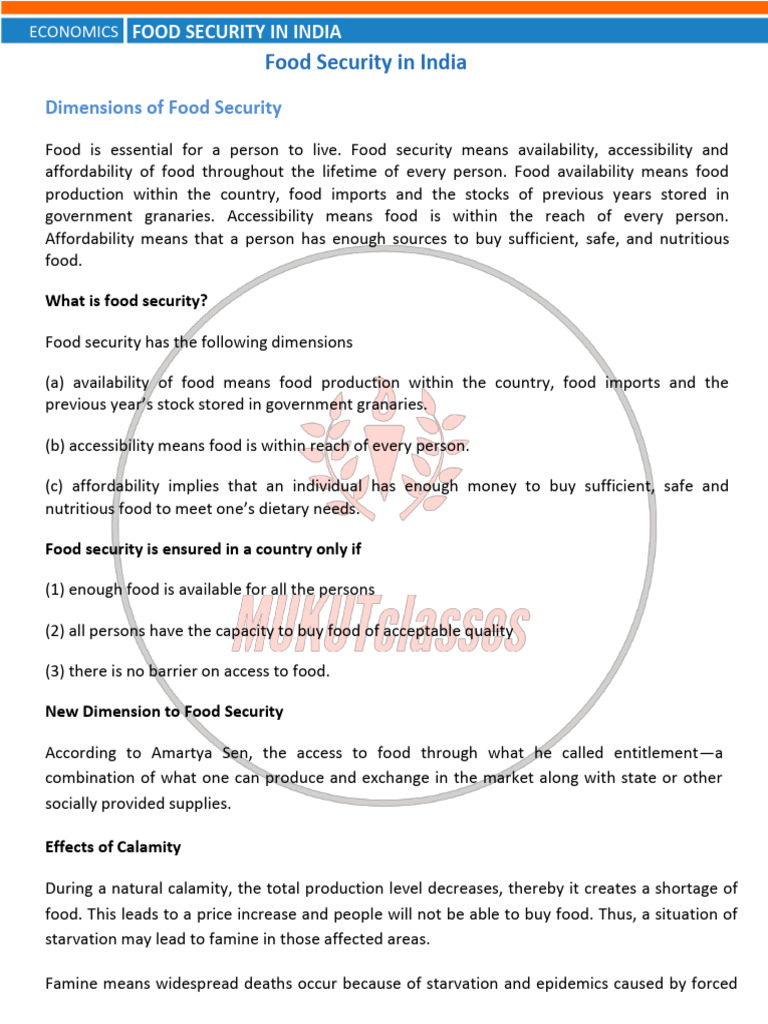 Food Security Challenges in India | PDF | Food Security | Famine