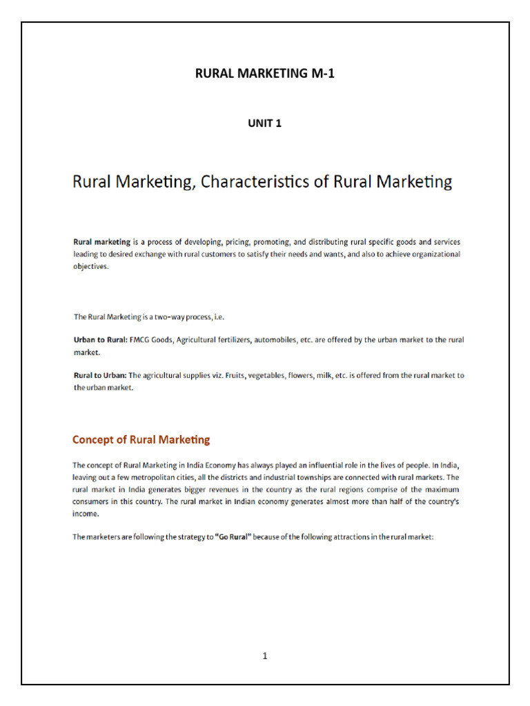 BBA M-1 RM Unit 1 Notes | PDF