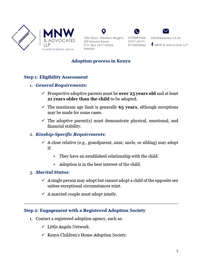 Adoption Process Steps in Kenya | PDF | Legal Guardian | Adoption