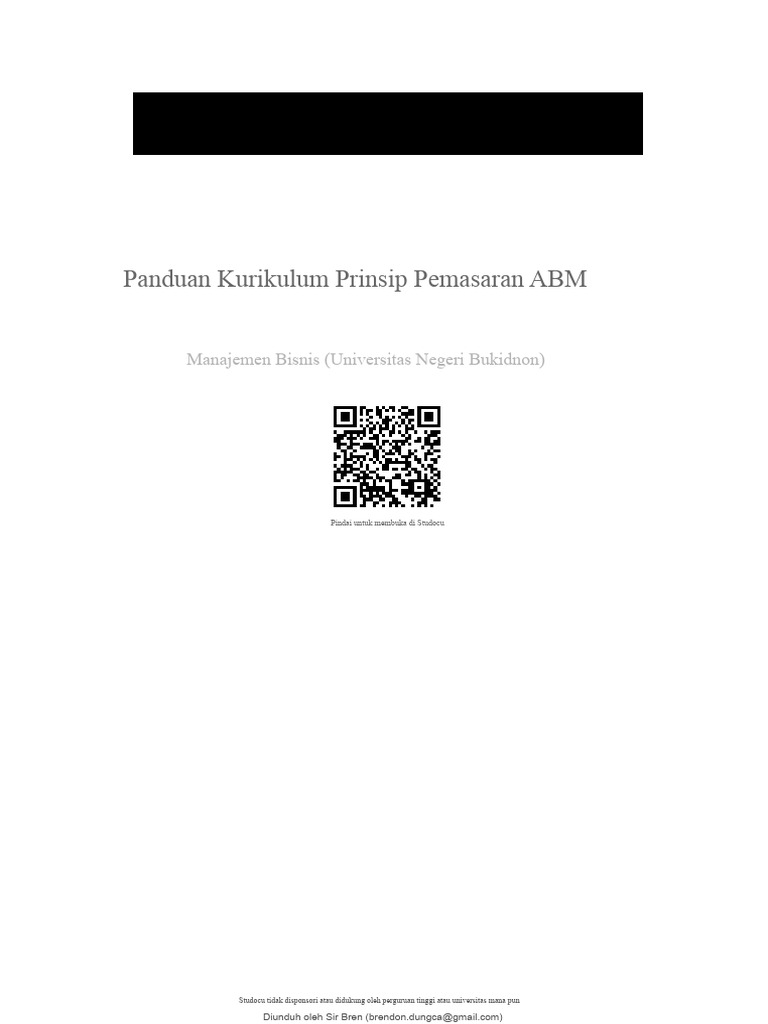 Panduan Kurikulum Pemasaran ABM | PDF