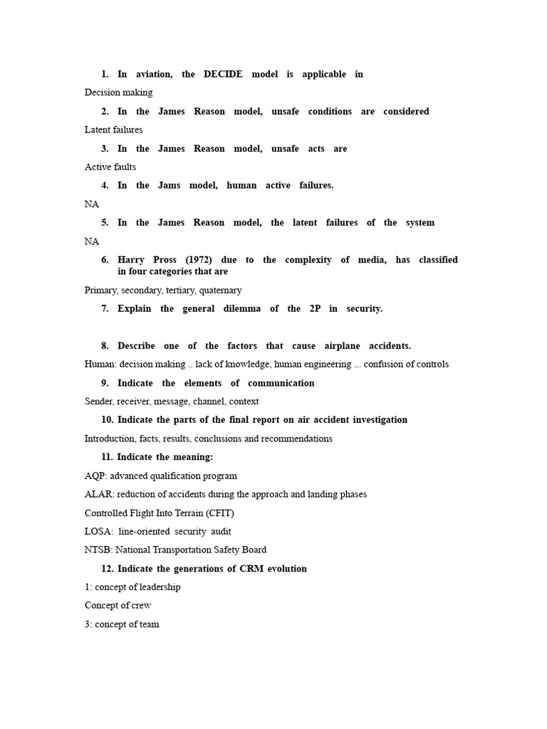 In Aviation, The DECIDE Model | PDF | National Transportation Safety ...