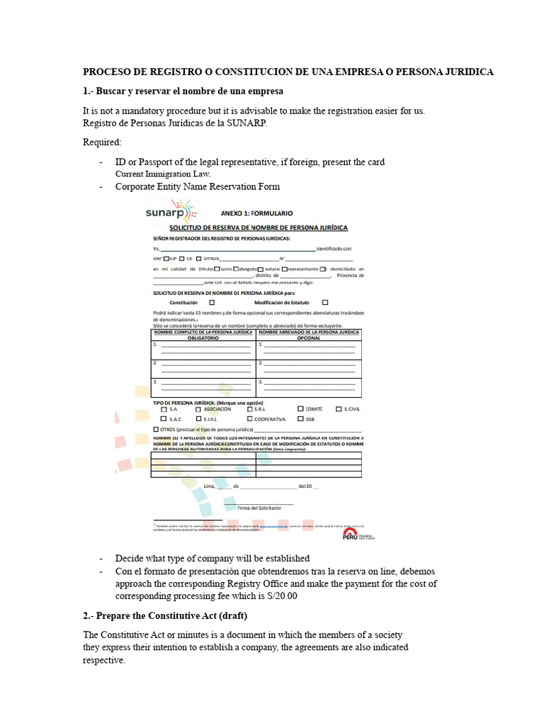 Registration or Incorporation Process of A Company or Legal Entity ...