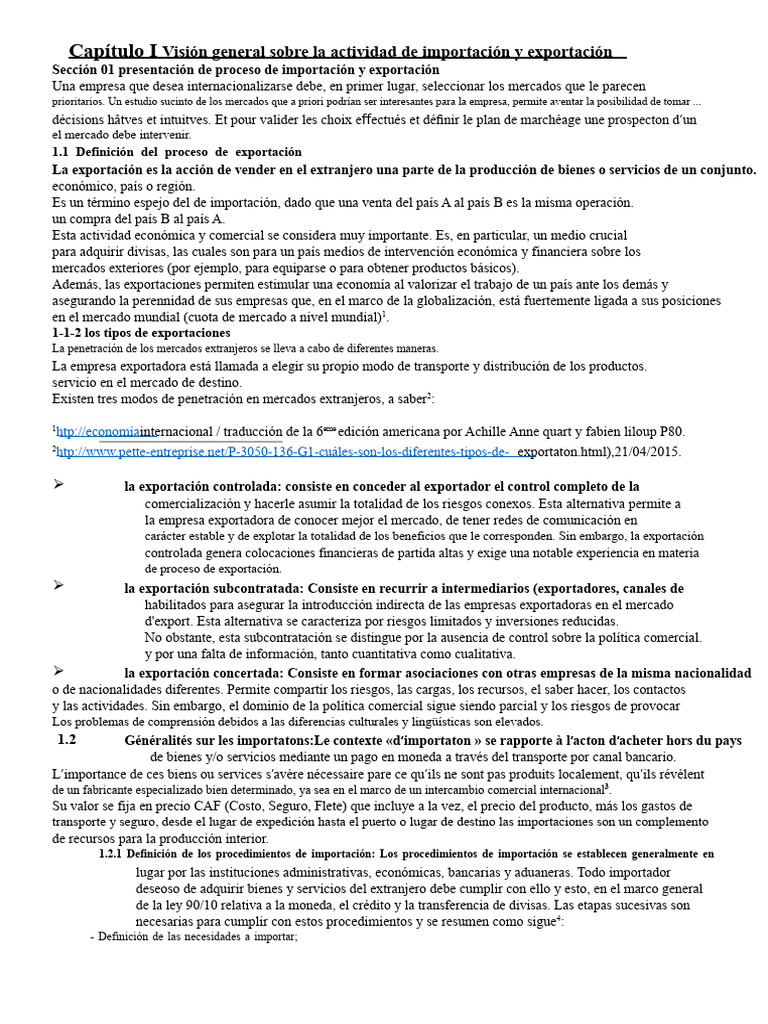Tipos de Importación y Exportación | PDF | El comercio internacional ...