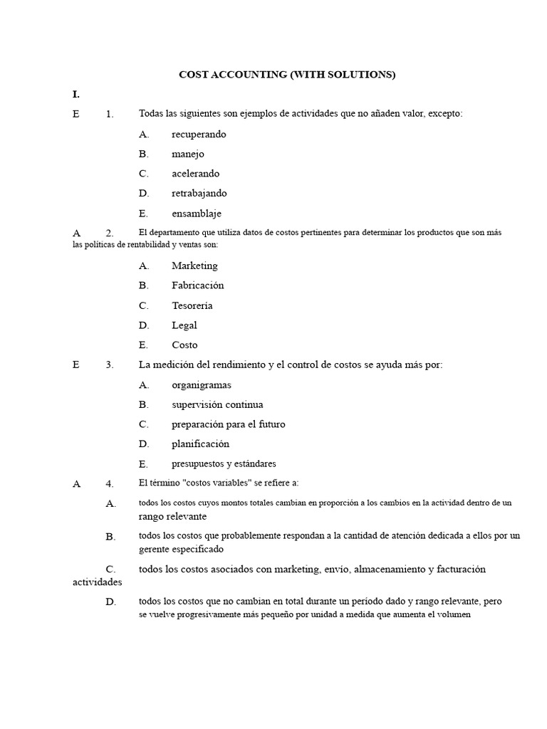 Contabilidad de Costos: Ejercicios y Soluciones | PDF | Presupuesto ...