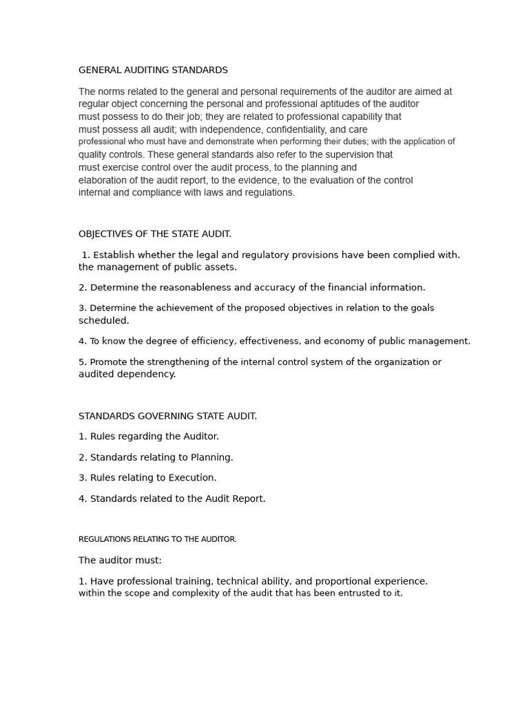 General Auditing Standards Overview | PDF | Audit | Business