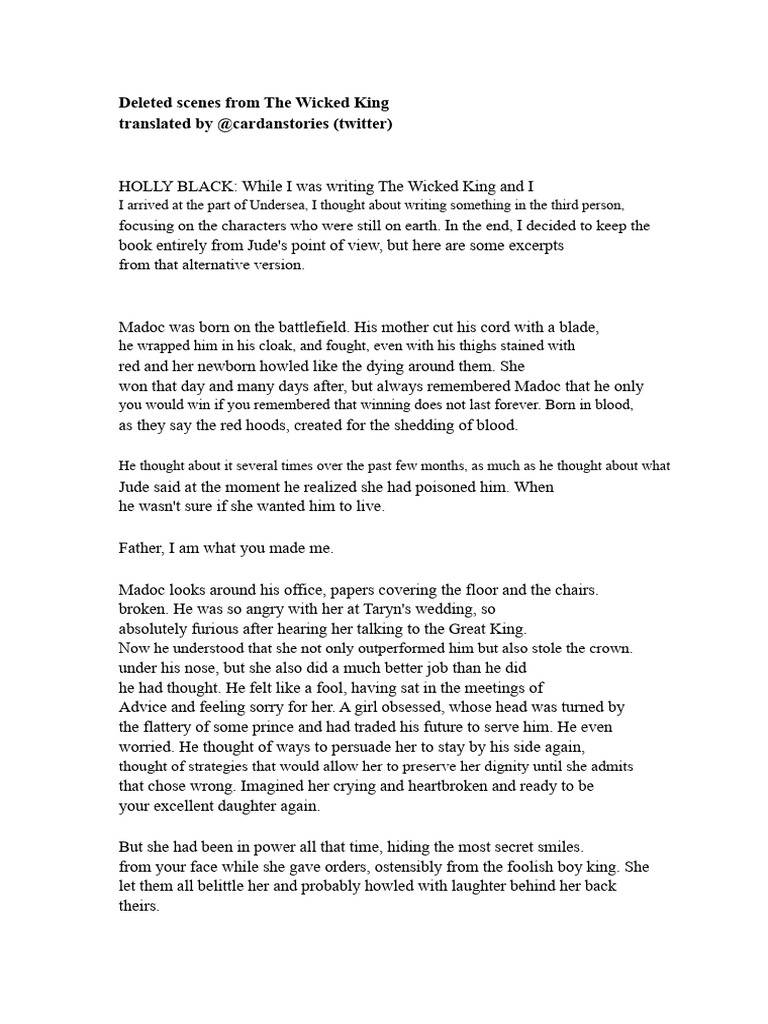 Deleted Scenes From The Wicked King | PDF