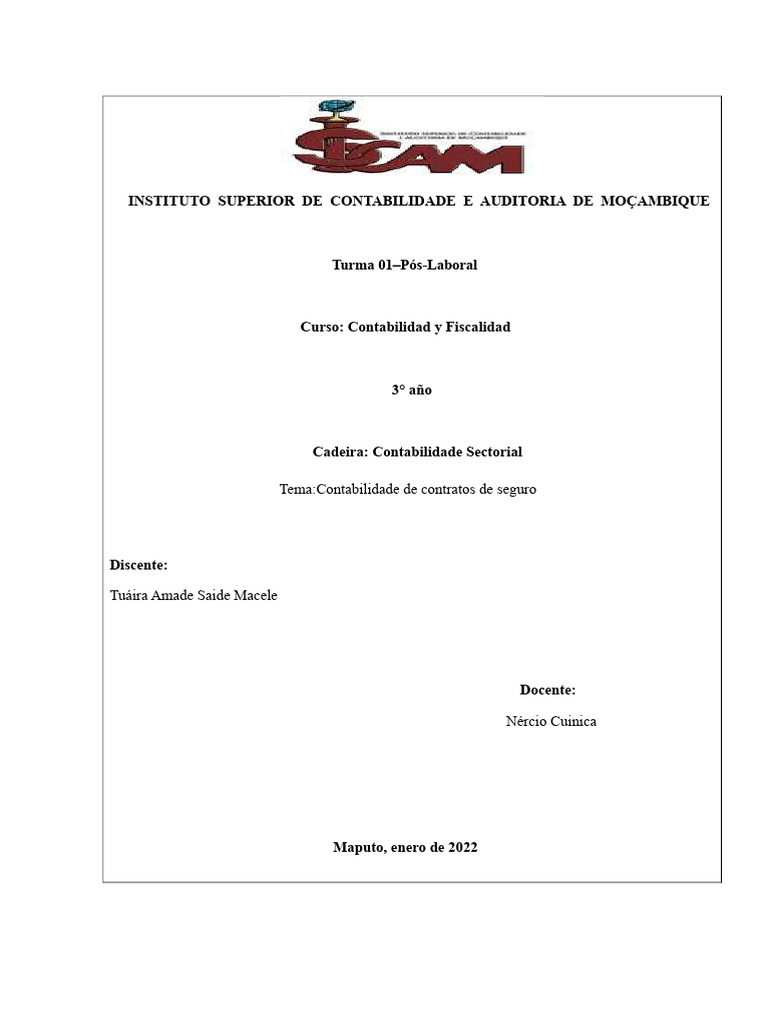 Contabilidad de Contratos de Seguro | PDF | Seguro | Reaseguro