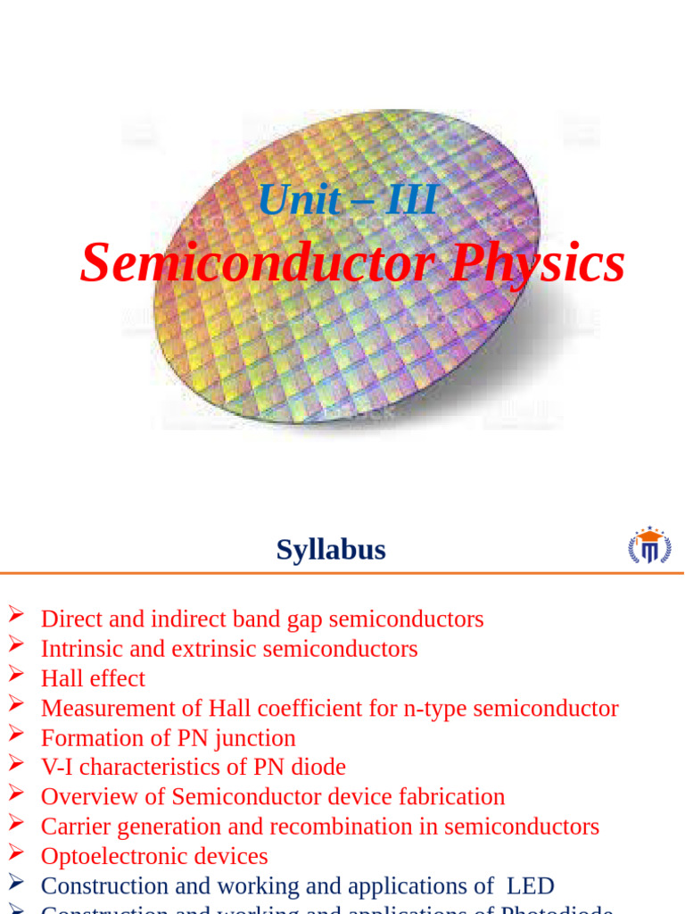 Semiconductor Physics Overview and Applications | PDF | P–N Junction ...