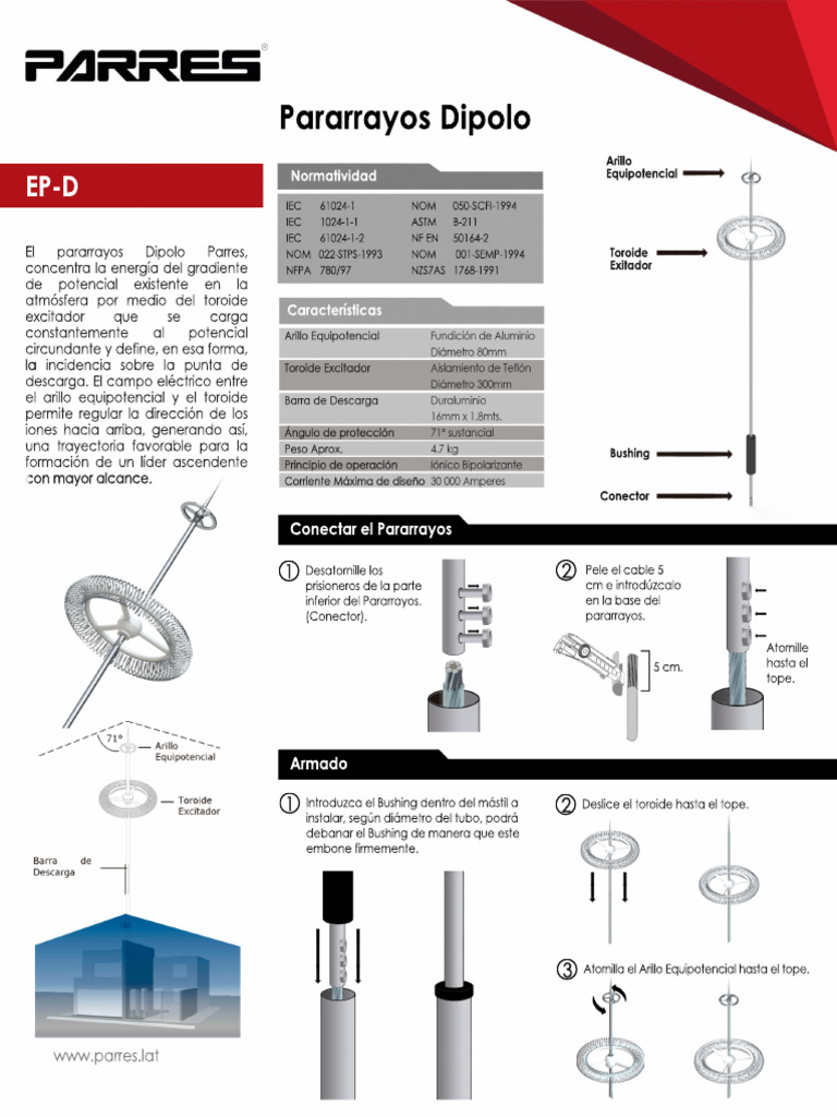 Pararrayos Dipolo: Instalación y Características | PDF