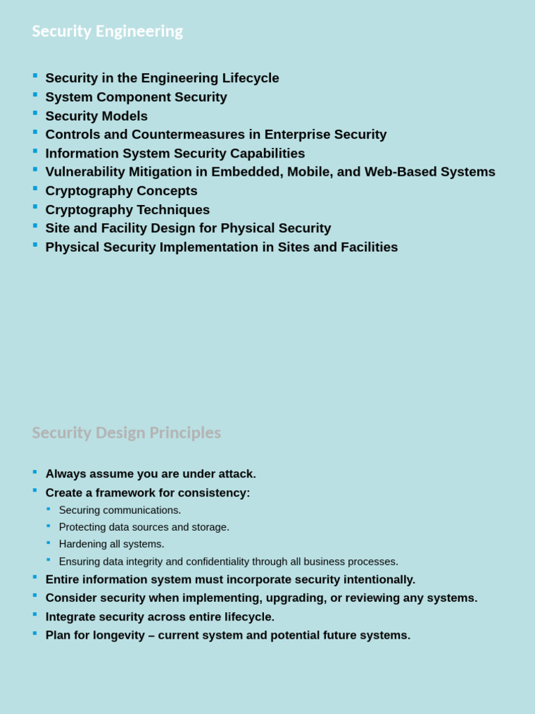 Domain3 - Security Engineering | PDF | Encryption | Thread (Computing)