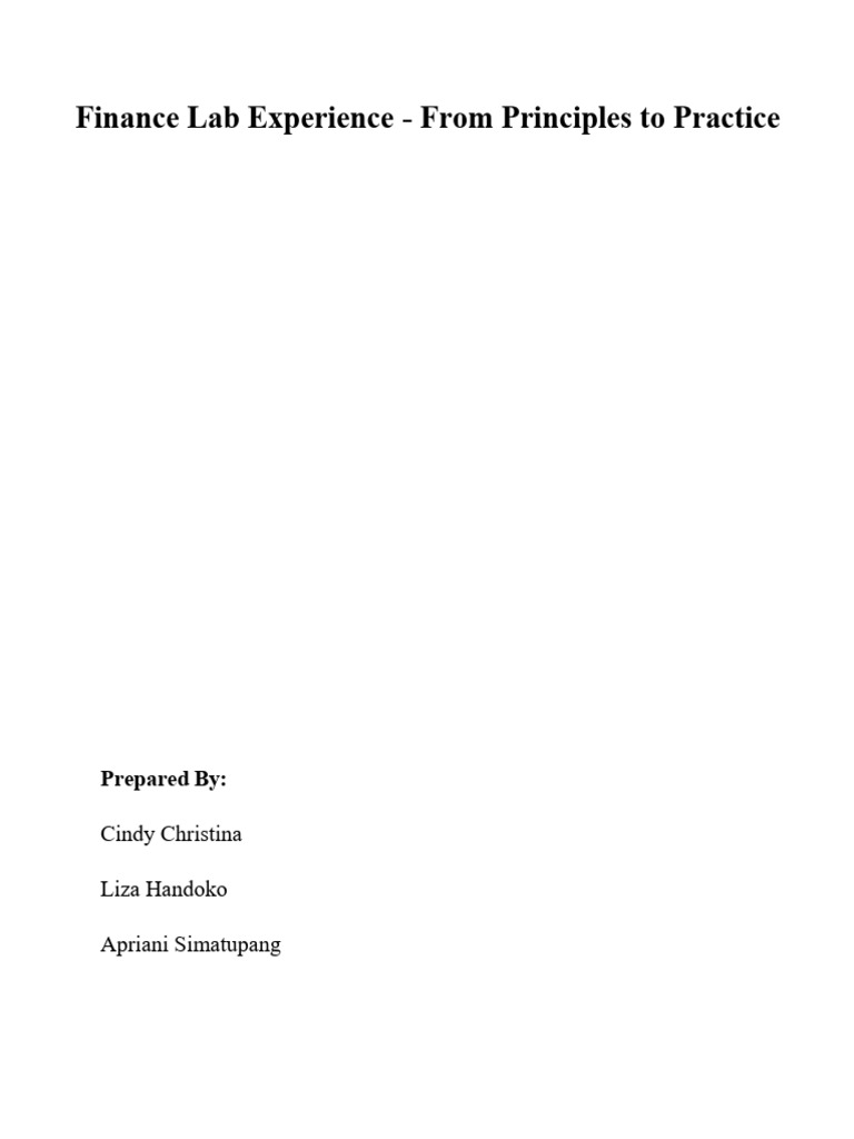 Finance Lab: Principles to Practice Guide | PDF | Balance Sheet | Expense