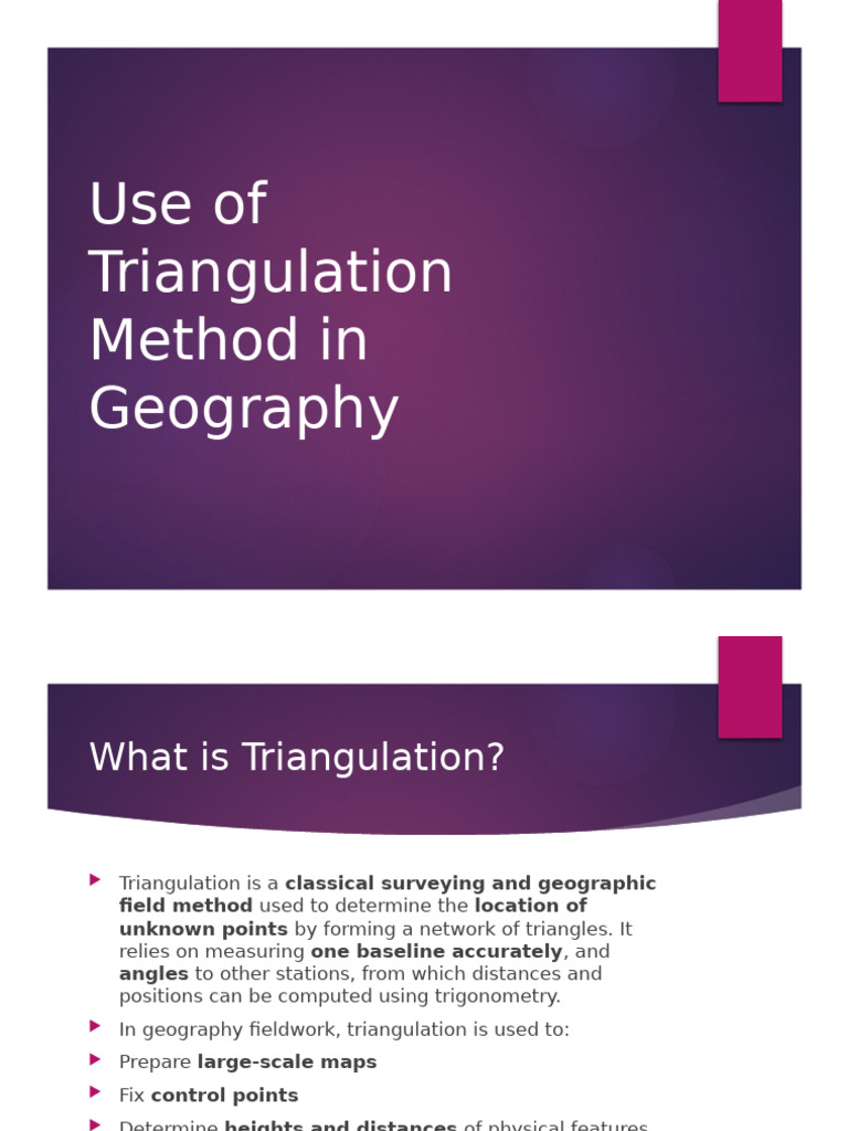 Triangulation Method in Geography | PDF | Surveying | Geographical ...