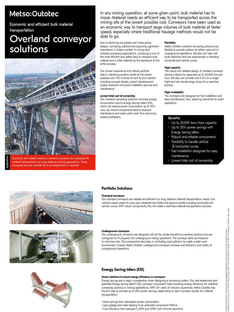 Efficient Overland Conveyors for Mining | PDF
