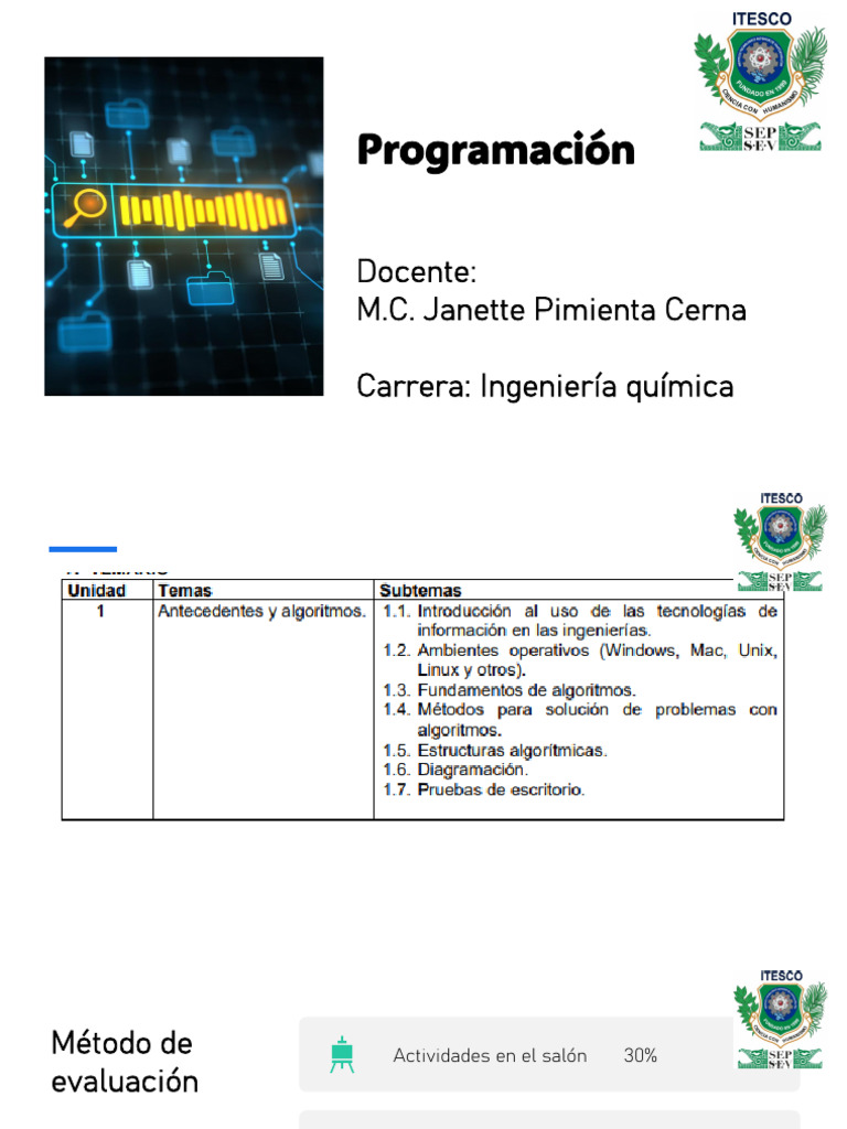 Programación Unidad 1 Janette | PDF | Algoritmos | Programación de ...