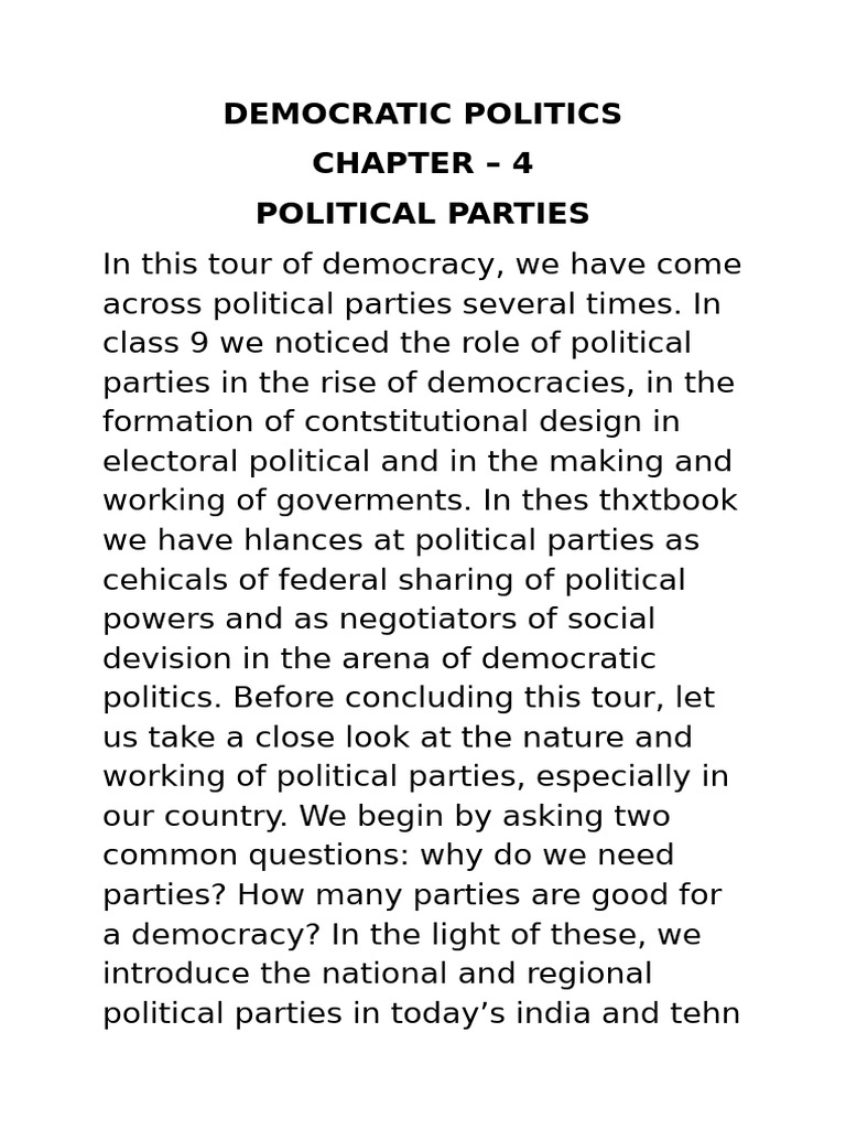 Understanding Political Parties in Democracy | PDF