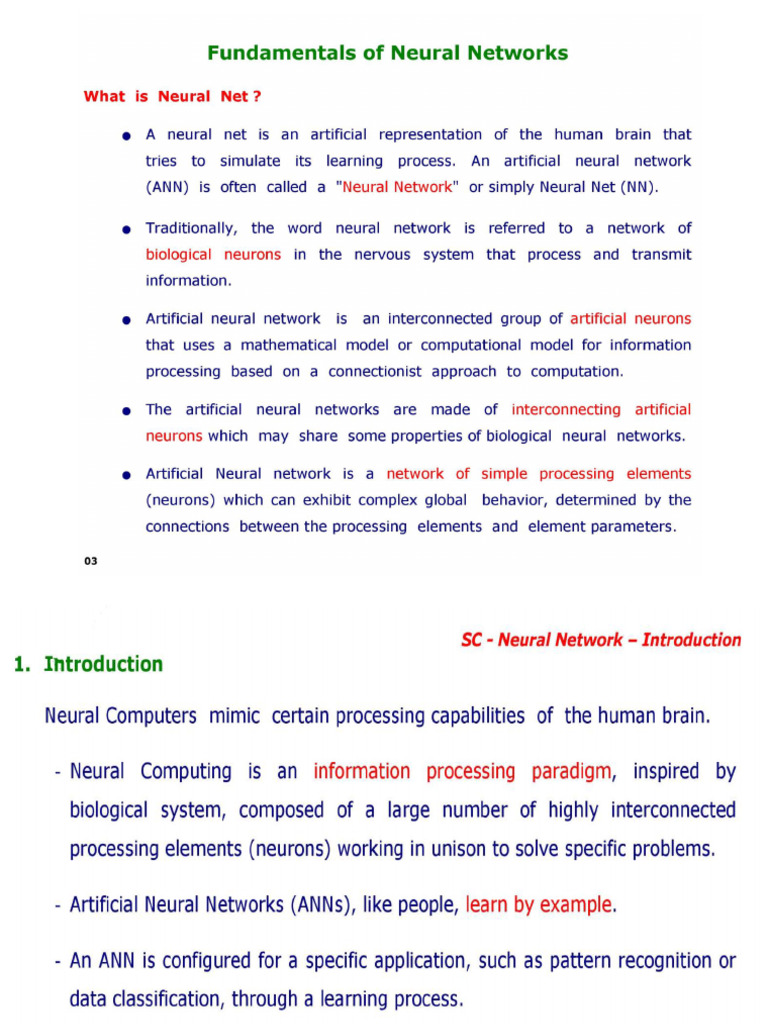 Fundamentals of Neural Network | PDF