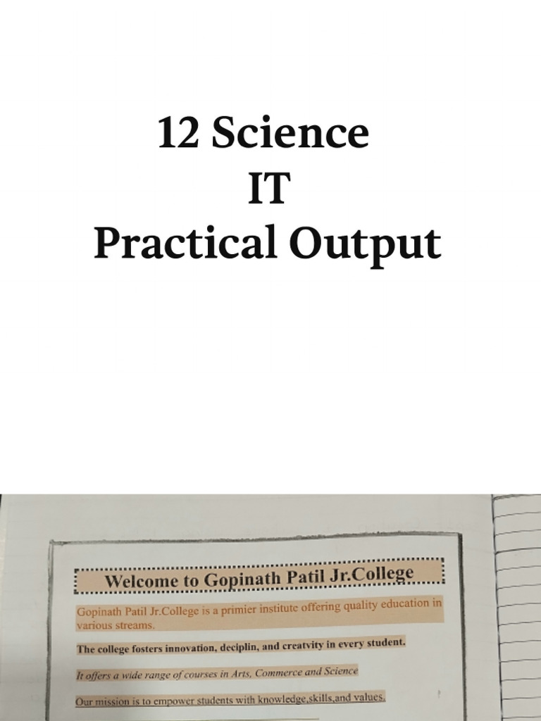 12th Science Practical Output | PDF