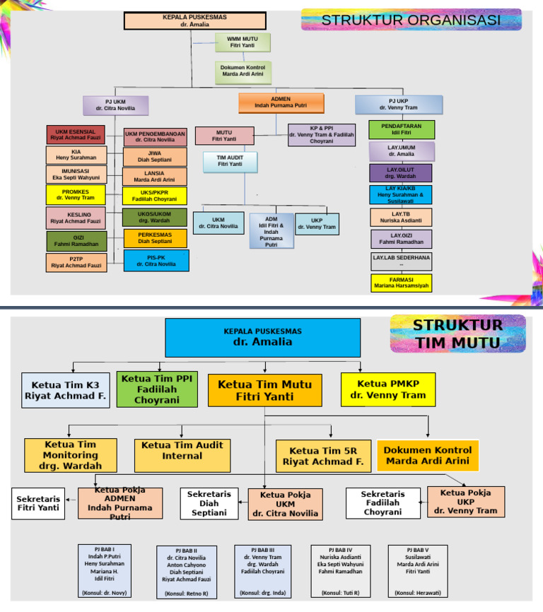 Struktur Organisasi Puskesmas dan Tim Mutu | PDF
